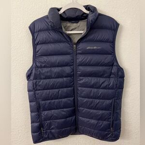 Eddie Bauer Down Puffer Vest Navy Blue Mens size Large